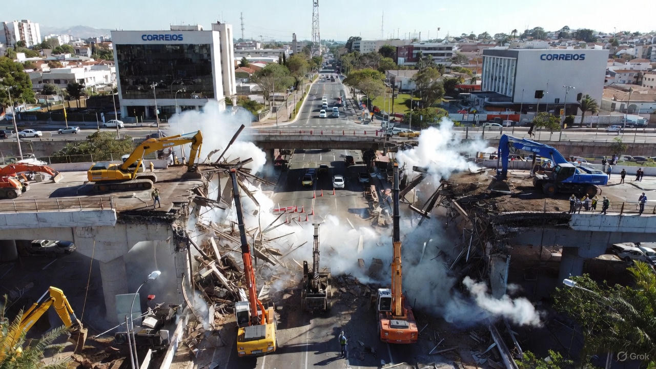 DEMOLIÇÃO DO VIADUTO DOS CORREIOS EM JUAZEIRO: VÍDEO COMPLETO! 🚧💥